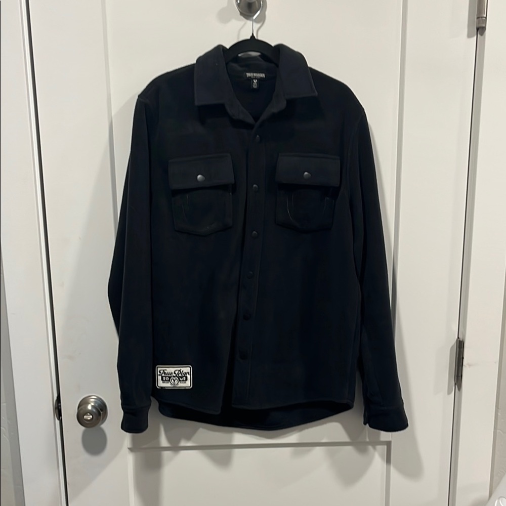 TRUE RELIGION BRAND JEANS POLAR FLEECE BLACK SHACKET